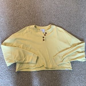 Urban outfitters Henley crop top sweatshirt